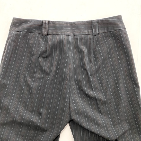 Career Black Pinstripe Straight Leg Slacks Pants 10 Office Siren Corpcore Office - Picture 5 of 10